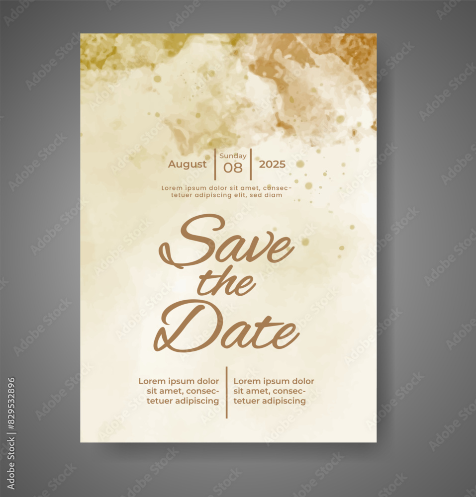 Wedding invitation with abstract watercolor background Wedding invitation with abstract watercolor background