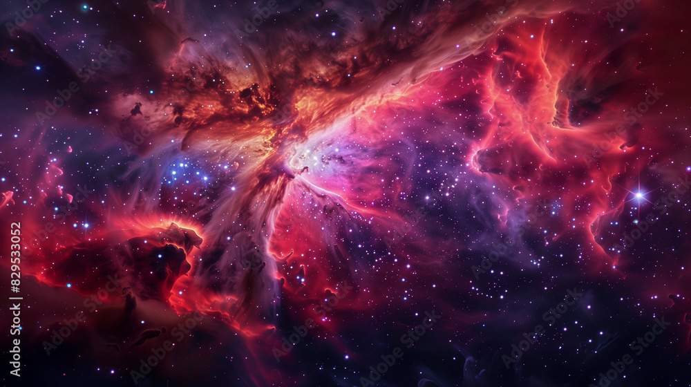 Obraz premium Vibrant Nebula in Outer Space