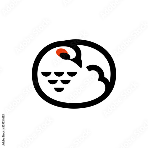 Tableau sur toile ptarmigan, bird Japanese vector symbol design