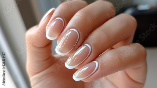  Elegant French Manicure with Glossy White Tips photo
