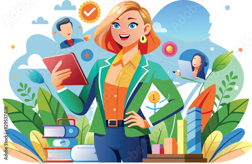 Increase sales and become a trusted advisor, flat illustration, vector illustration.