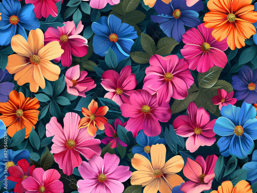 a group of colorful flowers a group of colorful flowers