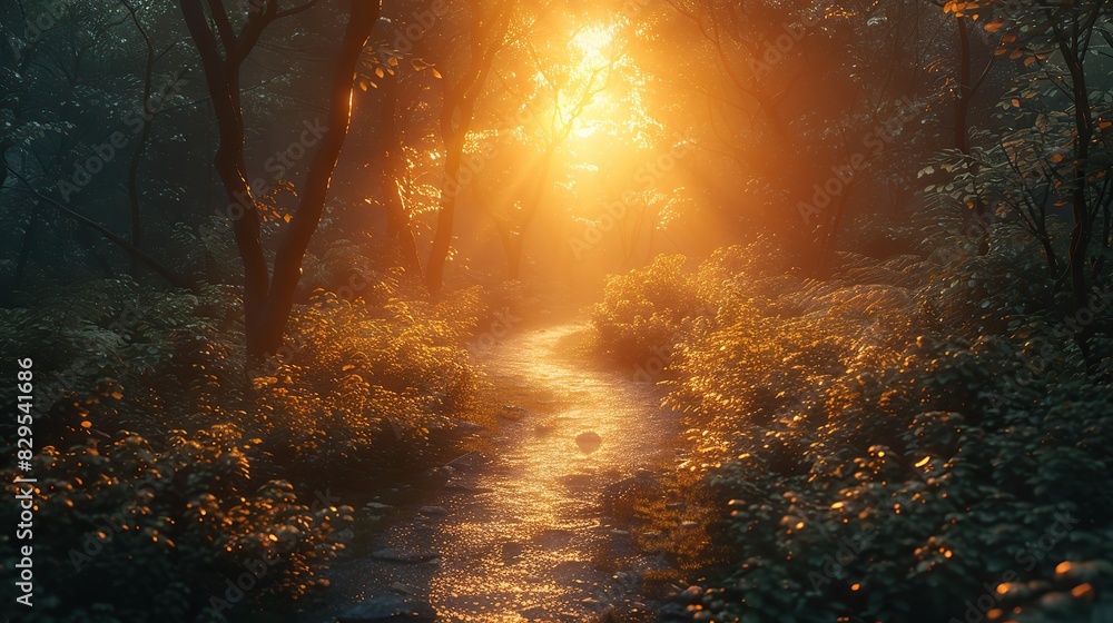 A conceptual image of a path leading to a glowing light.