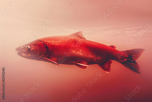 a red fish swimming in water photo