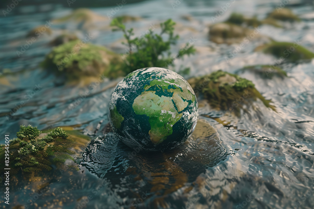 a green planet on a rock a green planet on a rock
