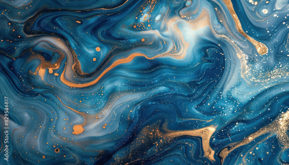 Detailed blue and gold marble texture with liquid azure and fluid aqua elements Detailed blue and gold marble texture with liquid azure and fluid aqua elements