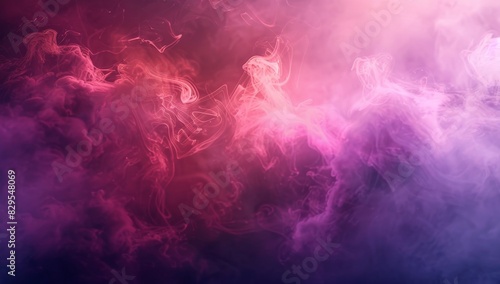 Dark purple and pink background with smoke floating in the air, pink clouds of color, light tones, ethereal illustrations, mysterious background