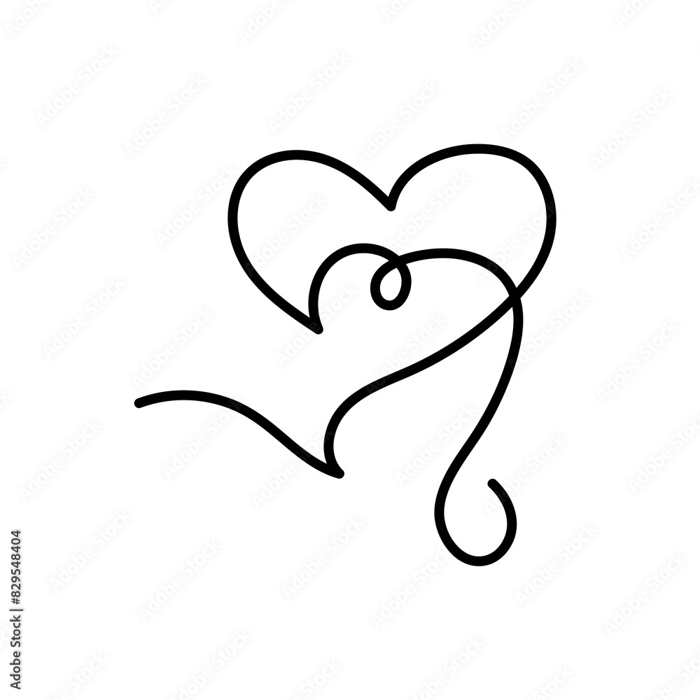 Line Heart Silhouettes for Valentine's Day Line Heart Silhouettes for Valentine's Day