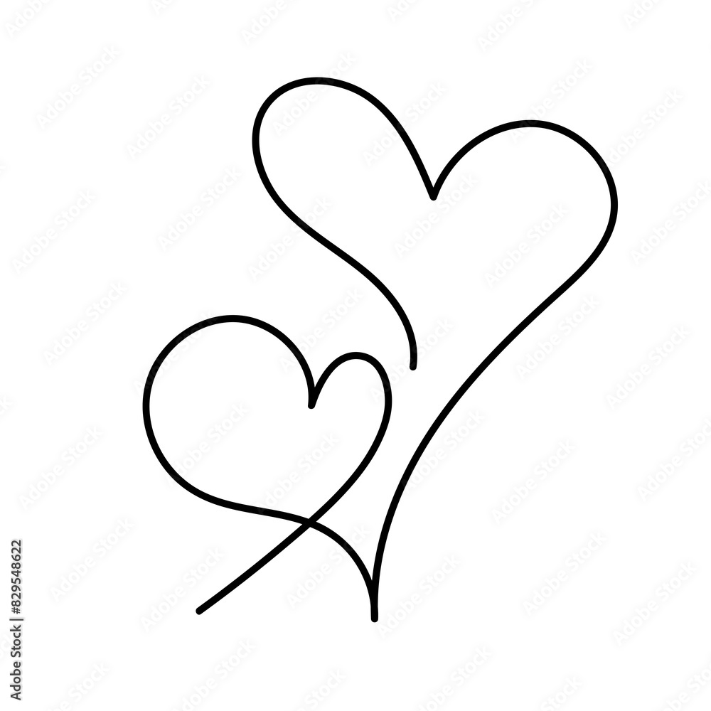 Line Heart Silhouettes for Valentine's Day Line Heart Silhouettes for Valentine's Day