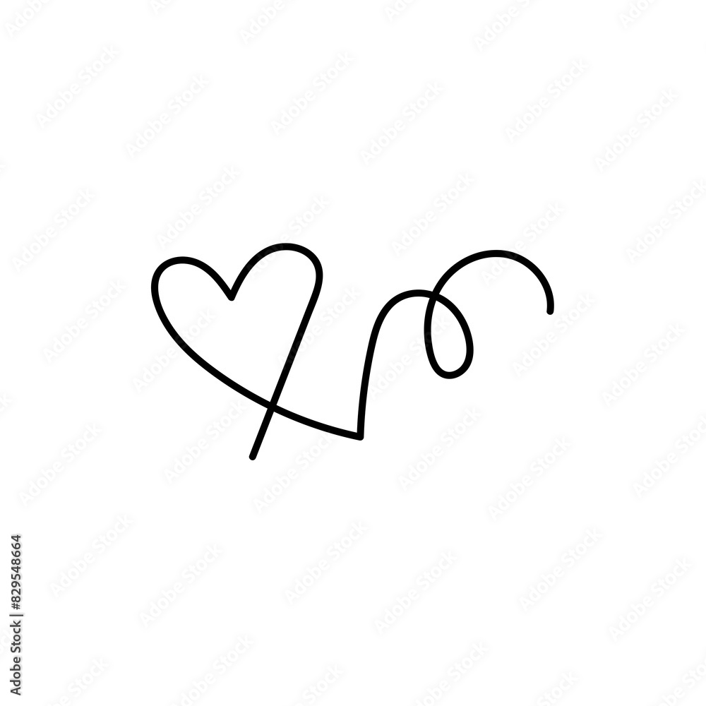 Line Heart Silhouettes for Valentine's Day Line Heart Silhouettes for Valentine's Day