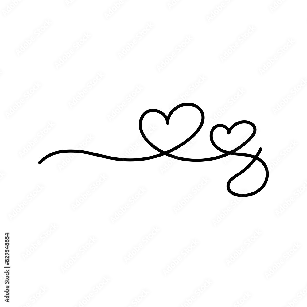 Line Heart Silhouettes for Valentine's Day Line Heart Silhouettes for Valentine's Day