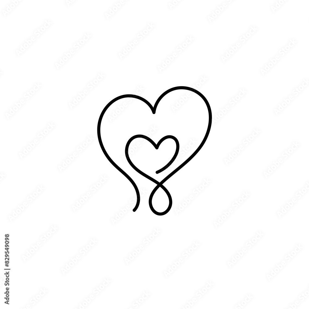 Line Heart Silhouettes for Valentine's Day Line Heart Silhouettes for Valentine's Day