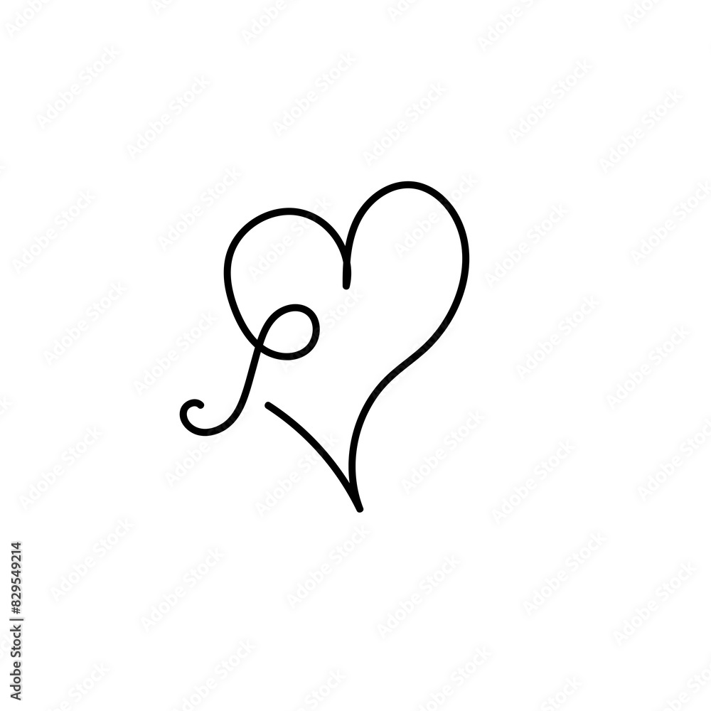 Line Heart Silhouettes for Valentine's Day Line Heart Silhouettes for Valentine's Day