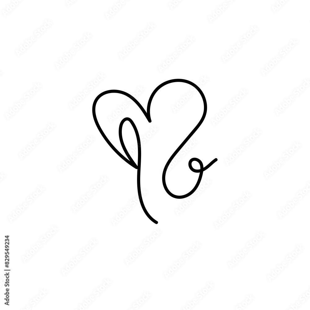 Line Heart Silhouettes for Valentine's Day Line Heart Silhouettes for Valentine's Day
