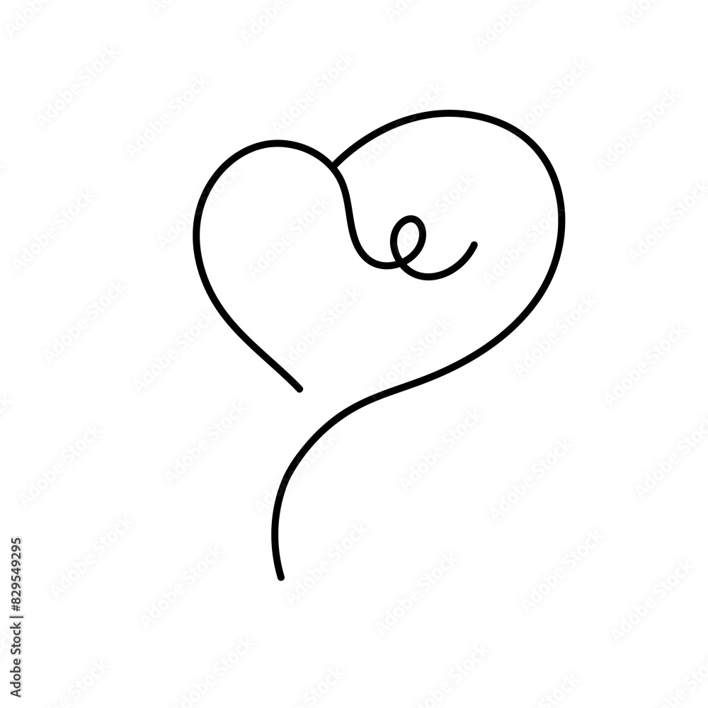 Line Heart Silhouettes for Valentine's Day Line Heart Silhouettes for Valentine's Day