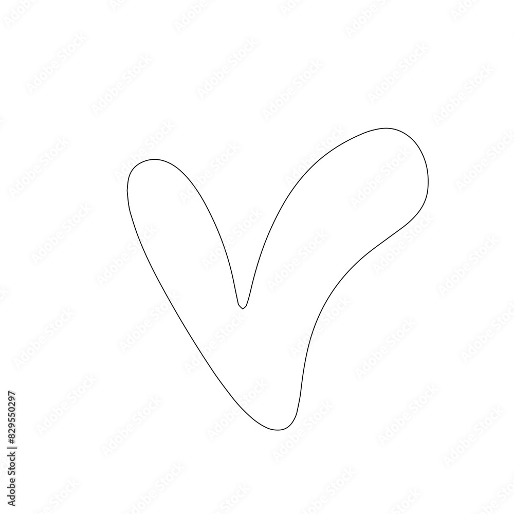 Obraz premium Line Heart Silhouettes for Valentine's Day