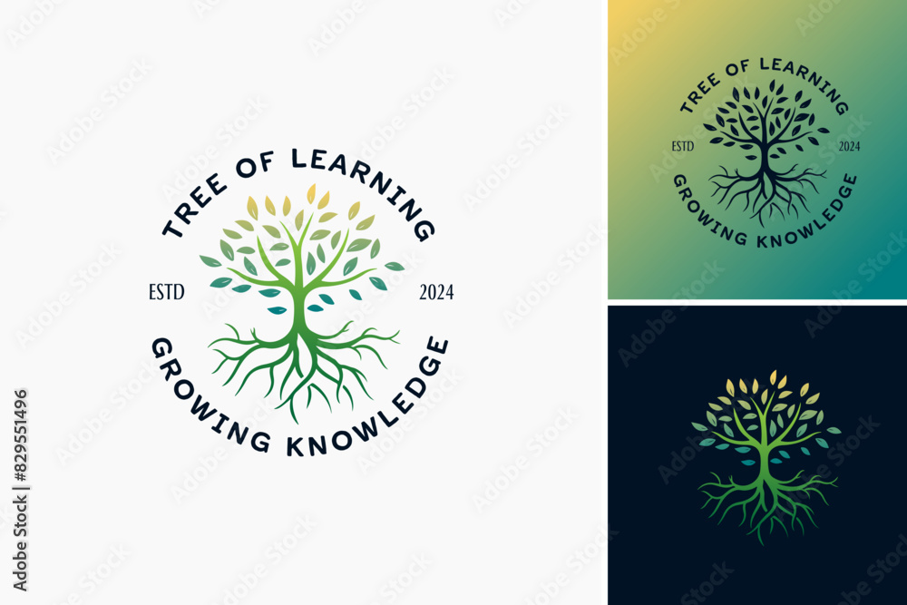 Tree of Learning: Growing Knowledge Logo: An enlightening design ...