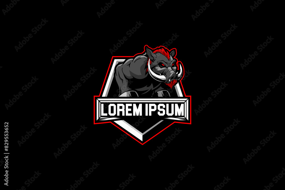 aggressive hog vector image logo template