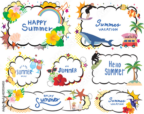 南国　バカンス　旅行　フレーム枠	