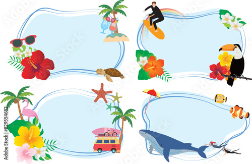 南国　バカンス　旅行　フレーム枠	