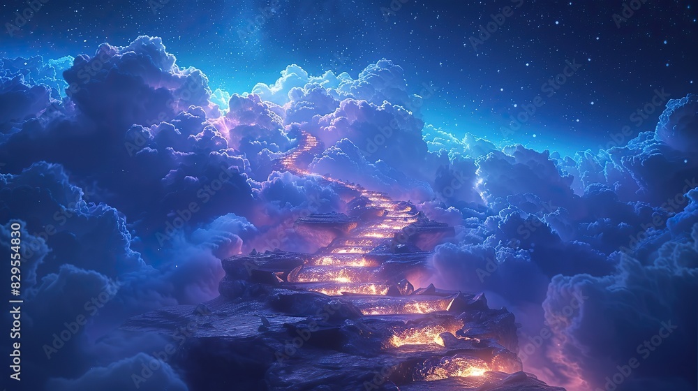 Fototapeta premium A celestial staircase leading up to the sky.
