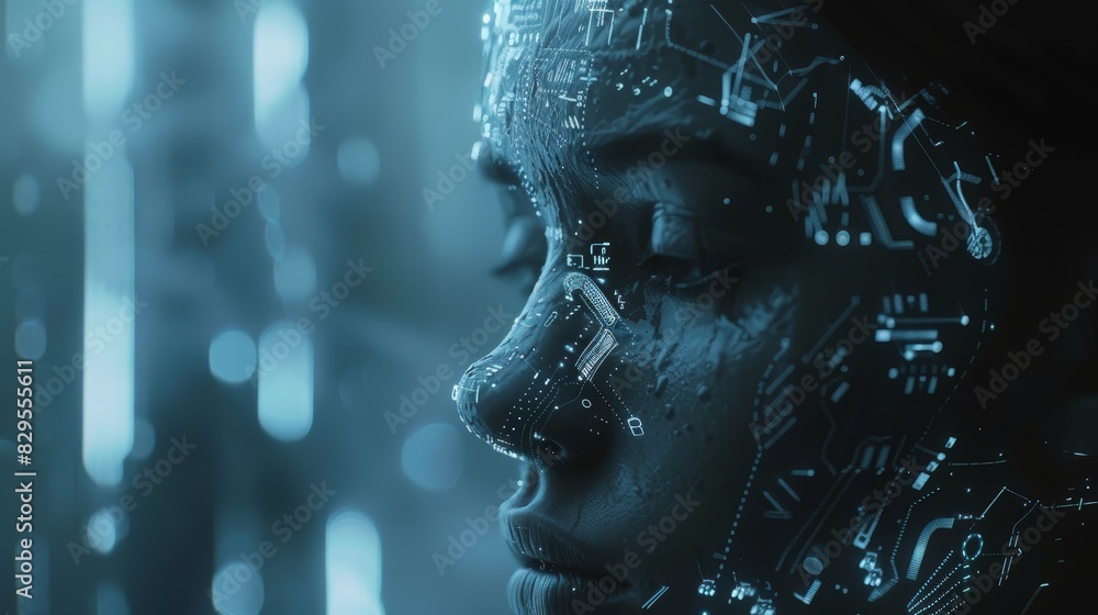 The image is a close-up of a woman's face The image is a close-up of a woman's face