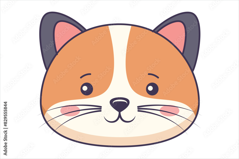 Cute Cat Flat Sticker Design Cute Cat Flat Sticker Design