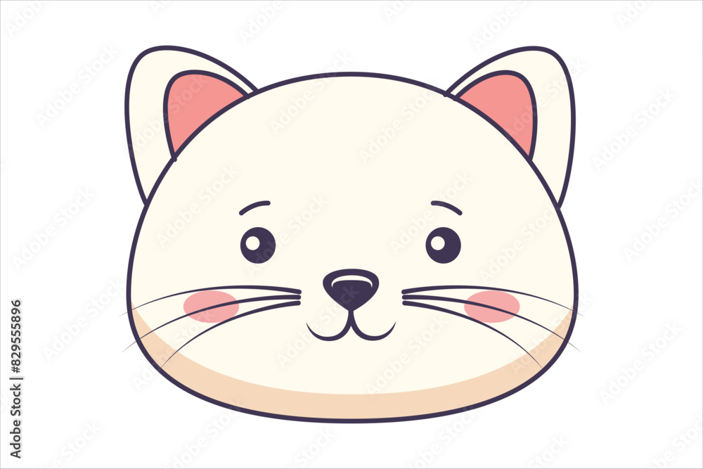 Cute Cat Flat Sticker Design Cute Cat Flat Sticker Design