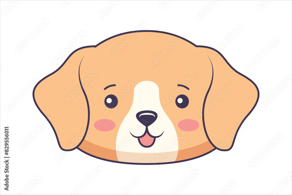 Cute Dog Flat Sticker Design Cute Dog Flat Sticker Design