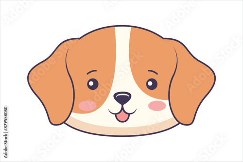 Cute Dog Flat Sticker Design