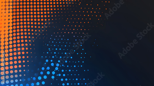 orange dot blue on dark gradient background. Generative AI.