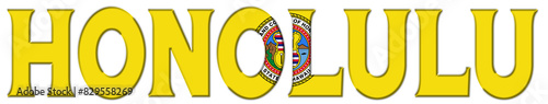 Honolulu Hawaii flag text font