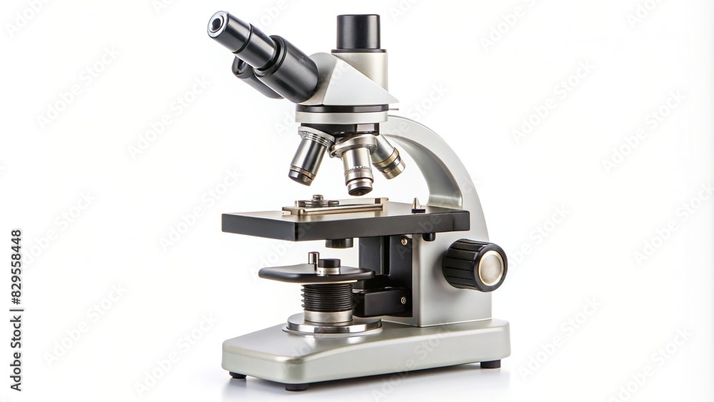 A microscope isolated on a white background