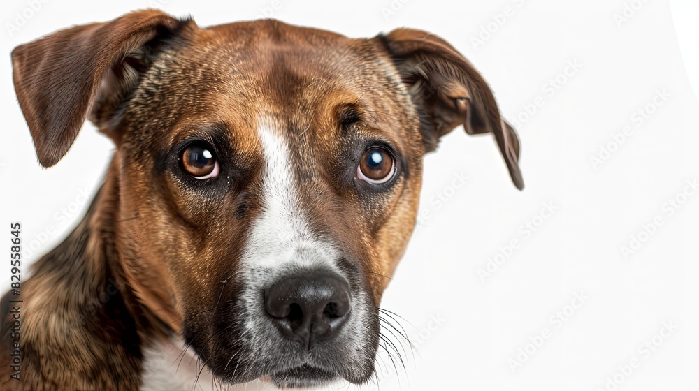 Close-up of Mixed-breed dog, isolated
