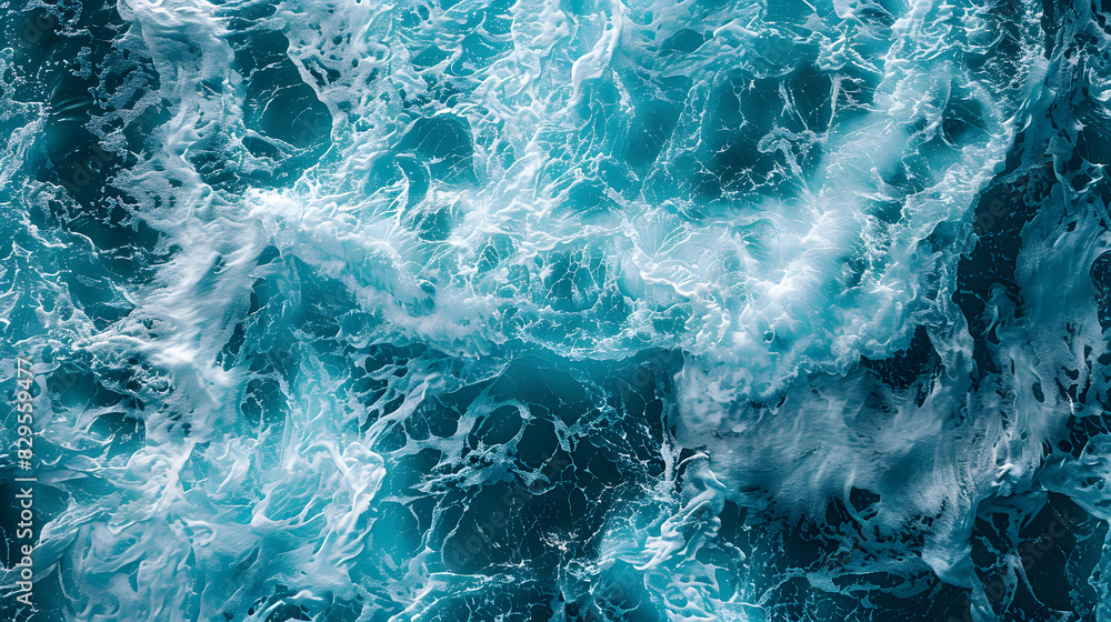 Fototapeta premium Overhead view of wave patterns texture background. Generative AI.