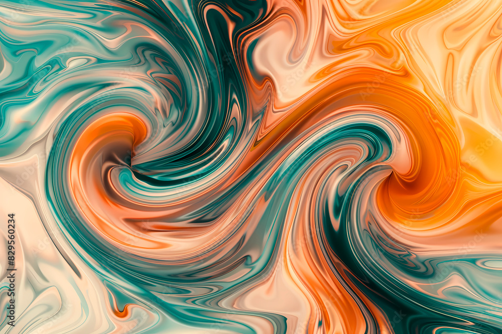 An image full of energy and movement, with a swirling marble-like pattern in orange and teal tones An image full of energy and movement, with a swirling marble-like pattern in orange and teal tones