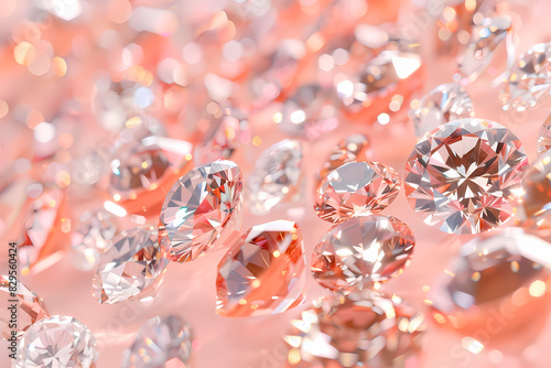 Brilliant pink diamonds scattered generously, creating an atmosphere of opulence and desirability photo