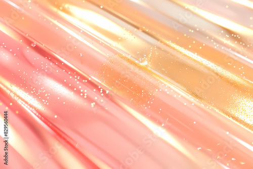 Luminous gold and pink stripes gently illuminated, evoking feelings of warmth and celebration photo