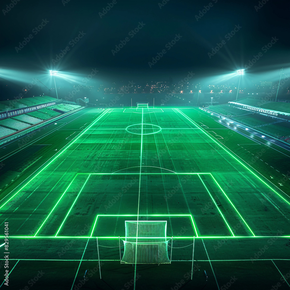 soccer field with neon soccer field with neon
