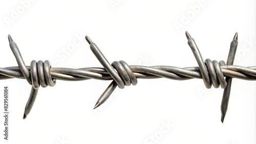 Barbed wire isolated on a white background photo