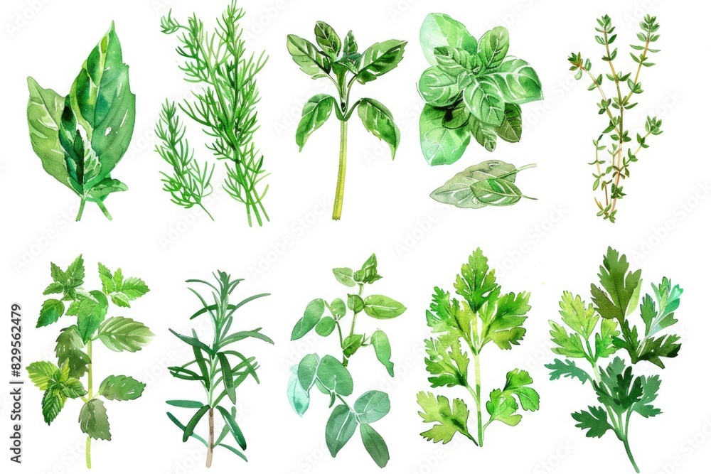 Culinary Herbs Watercolor Collection: Parsley, Thyme, Dill, Basil, Rosemary, Sage, Mint, Cilantro Culinary Herbs Watercolor Collection: Parsley, Thyme, Dill, Basil, Rosemary, Sage, Mint, Cilantro