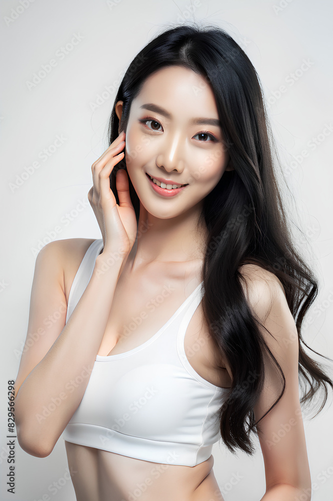 Beautiful young Asian woman model with perfect clean fresh skin Beautiful young Asian woman model with perfect clean fresh skin