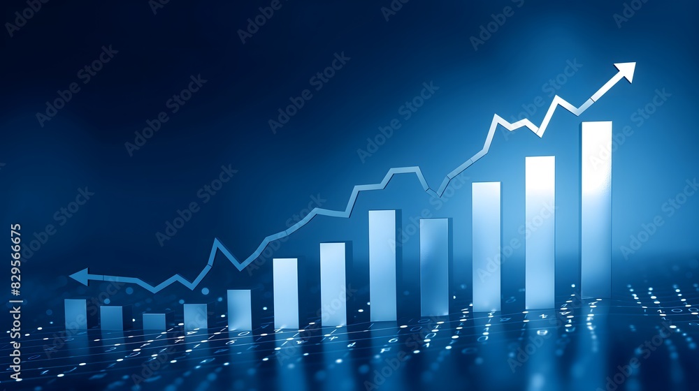 © John - Financial bar chart showing upward market trend