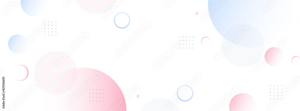 Banner geometric background.Blue and pink colorful. Transparent. Shape circle, etc. Abstract background. Memphis style Banner geometric background.Blue and pink colorful. Transparent. Shape circle, etc. Abstract background. Memphis style