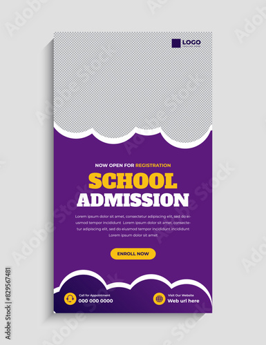 School Admission Facebook and Instagram Story Template