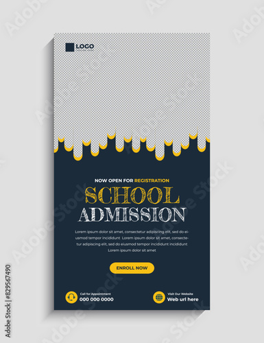 School Admission Facebook and Instagram Story Template