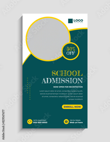 School Admission Facebook and Instagram Story Template