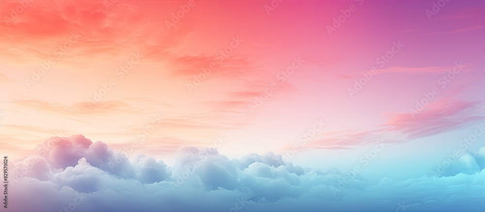 Colorful sunset sky with gradient colors provides an abstract nature background perfect for copy space image