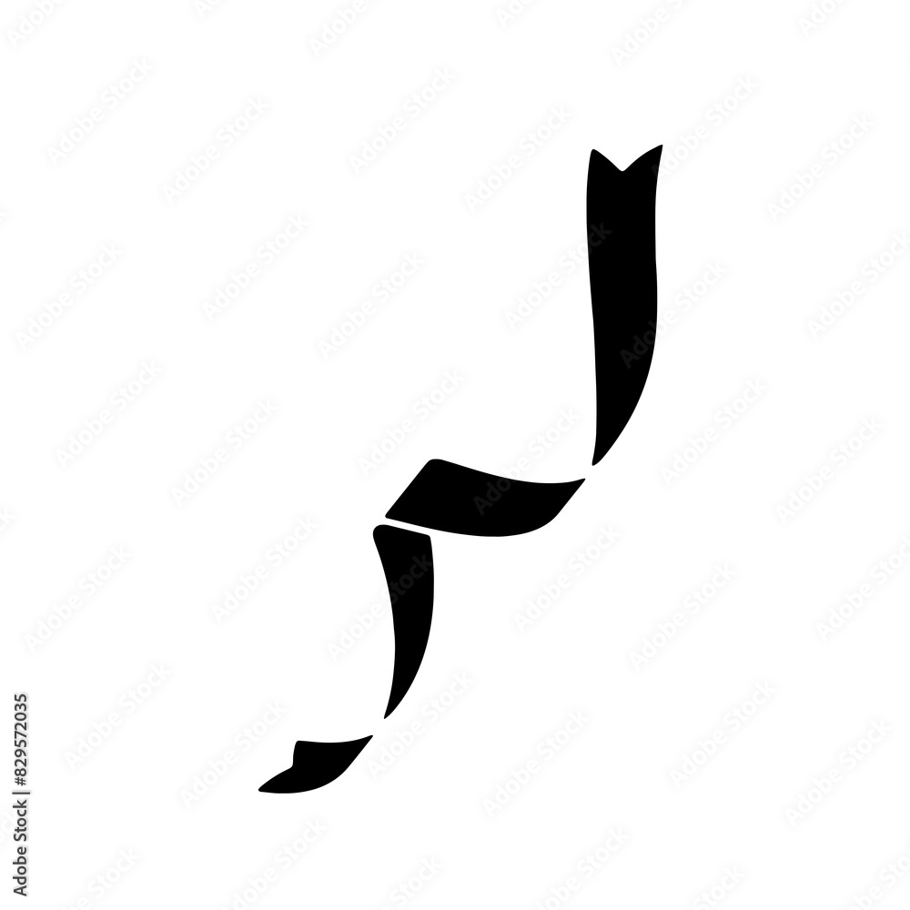 Fototapeta premium Ribbon Banner Silhouettes