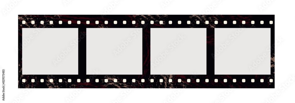 Vector seamless filmstrip on white background. Frames of film, grungy photo frames, with free copy space, vector